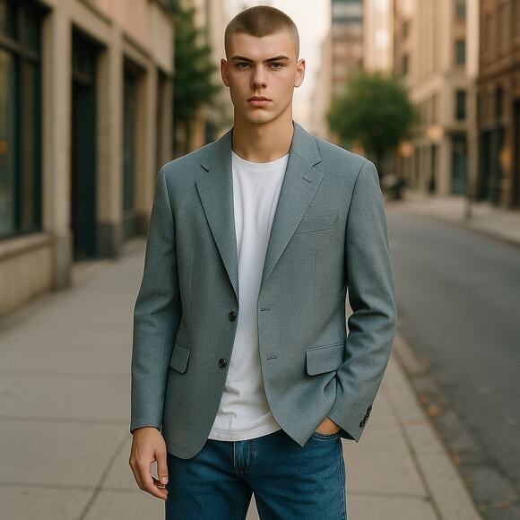 Vintage Men’s Levi’s Blazer Size 40 Blue Retro - Picture 2 of 6